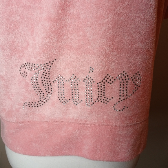 Juicy Couture Pink Velour Hoodie & Shorts Set – Size L (NWOT) - Picture 6 of 16